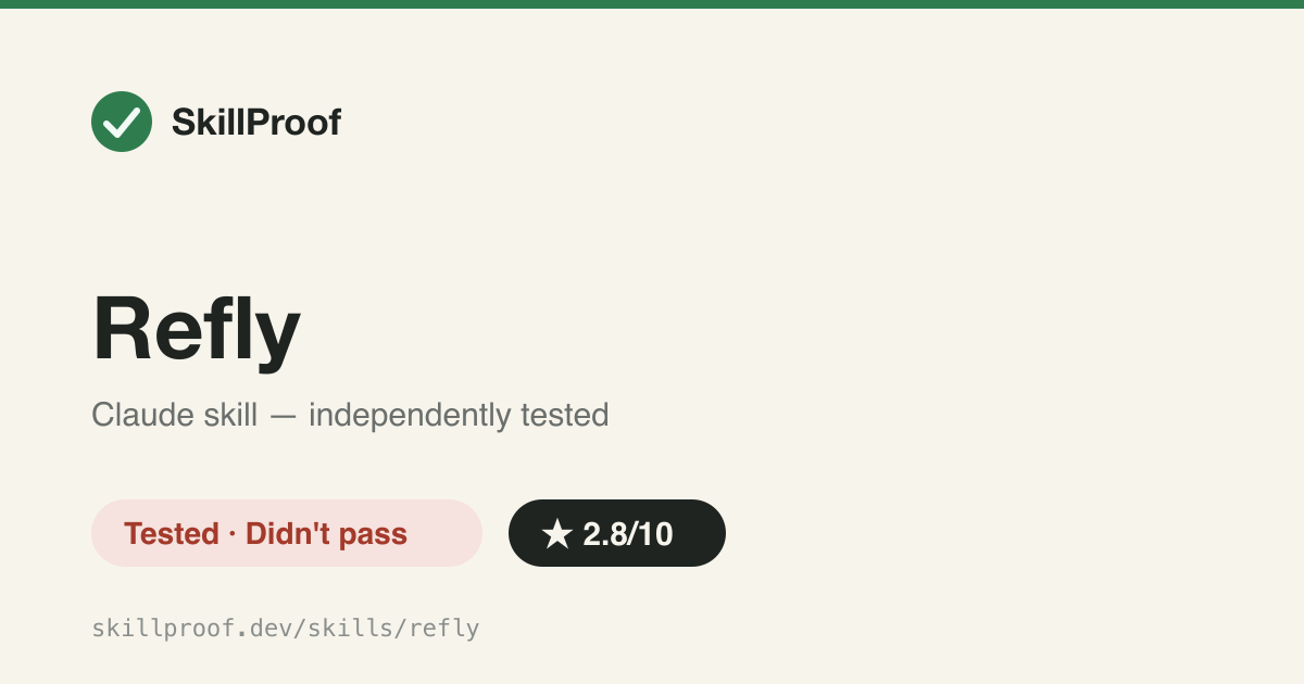 Refly — Creates, discovers, and runs domain-specific skills bound to Refly workflows.