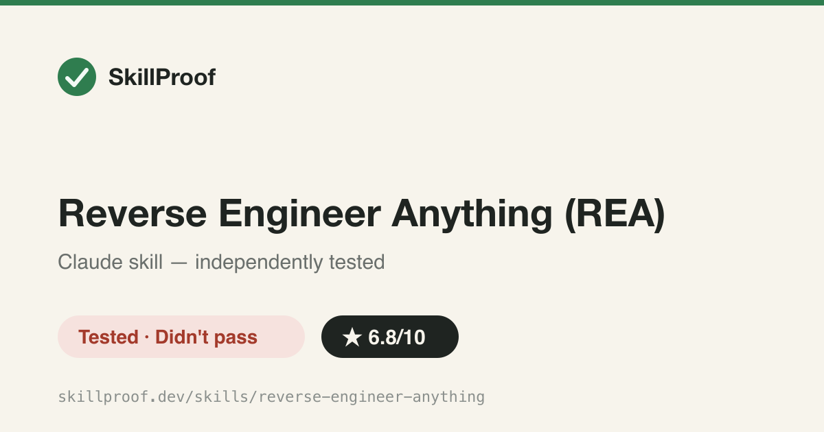Reverse Engineer Anything (REA) — Routing layer for the REA reverse-engineering toolchain; needs its own CLI