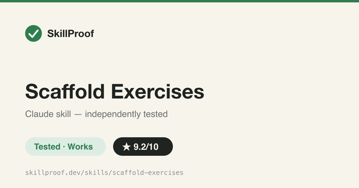 Scaffold Exercises — Scaffolds a graded problem set plus a separate, deterministic solution key.