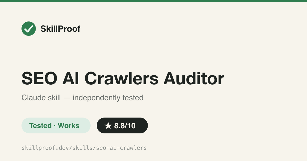 SEO AI Crawlers Auditor — Audit whether AI search bots can crawl and cite your page via robots.txt