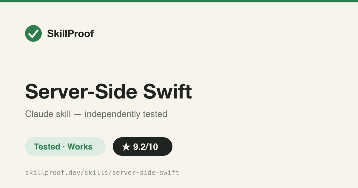 Server-Side Swift — Scaffolds a Vapor or Hummingbird backend with Fluent, JWT/Apple auth and Docker deploy, decision matrix included.