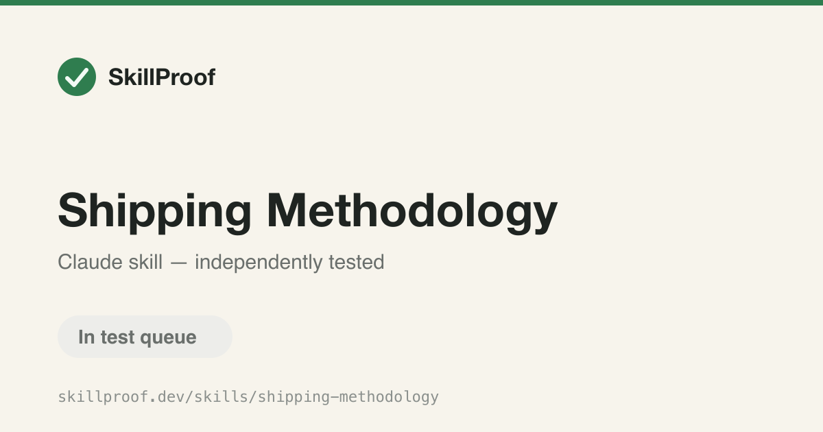 Shipping Methodology — Prepare PRs, write changelogs, and handle CI failures with human-gated merge approval.