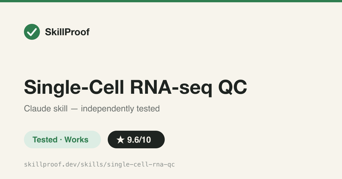 Single-Cell RNA-seq QC — Automated scverse-style QC for .h5ad/.h5 single-cell data with MAD-based filtering and diagnostic plots.
