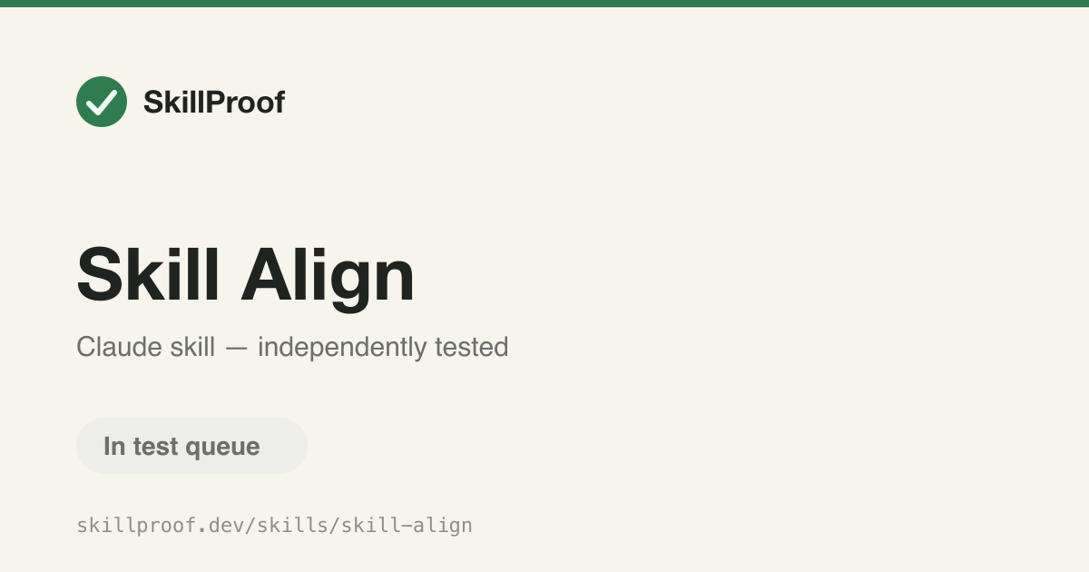 Skill Align — Audits Lattice docs and READMEs to keep them in sync with the current skill inventory.