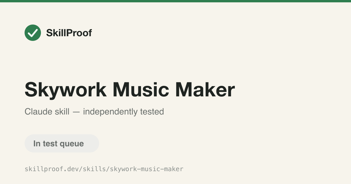 Skywork Music Maker — Creates songs, instrumentals, and lyrics from text prompts using Mureka AI.