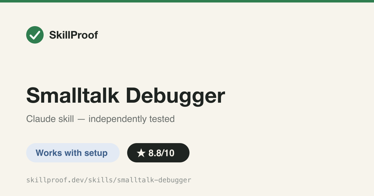 Smalltalk Debugger — Pharo/Smalltalk error-diagnosis and Transcript-logging workflow for AI coding agents.