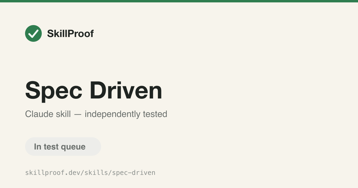 Spec Driven — Guides feature planning through Requirements, Design, Tasks, and Implementation gates.