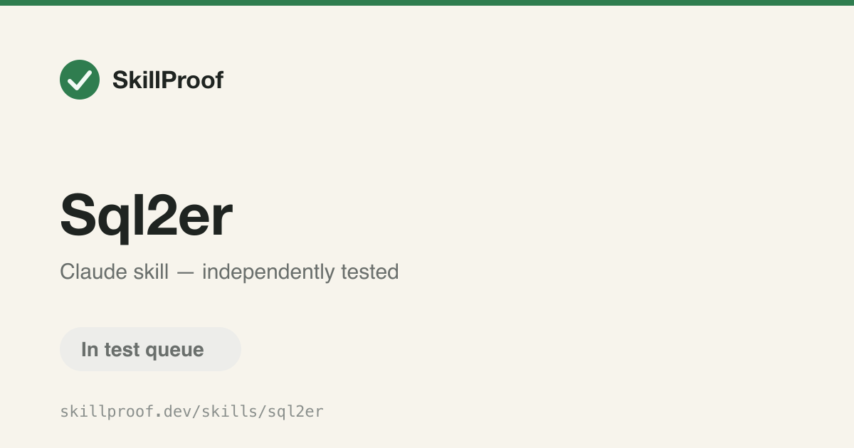 Sql2er — Generates Chen-model ER diagrams from SQL CREATE TABLE statements or DBML.