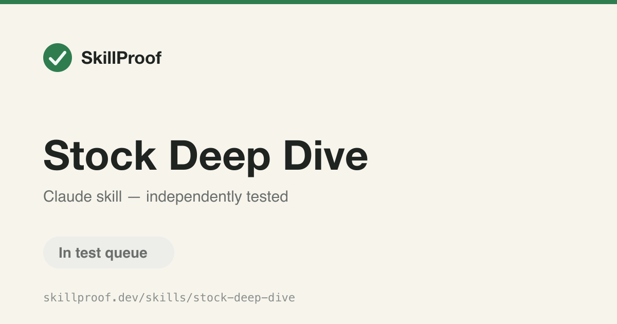 Stock Deep Dive — Give a first-time orientation on a company — business, peers, trends, support/resistance.