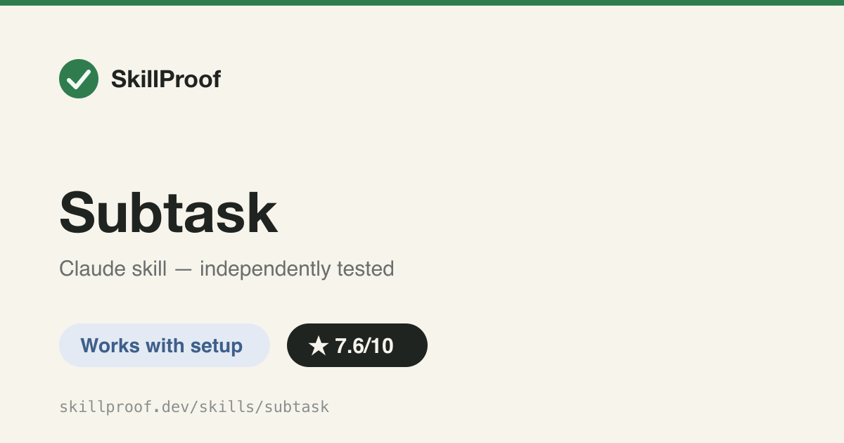 Subtask — Dispatches parallel AI workers into isolated git worktrees via the subtask CLI