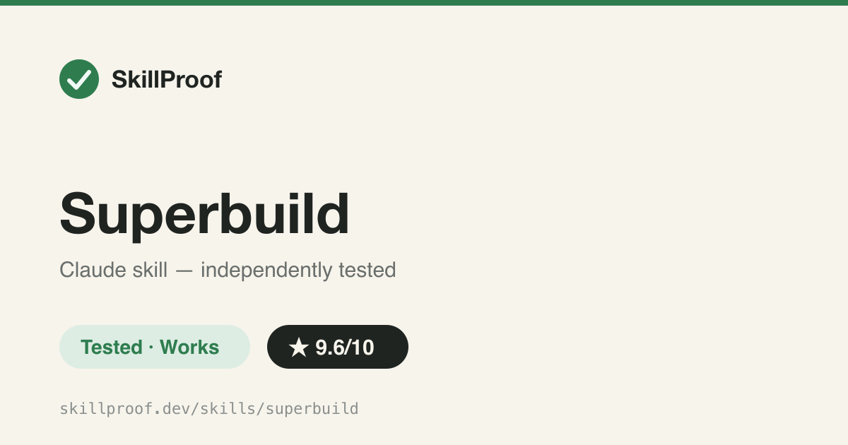 Superbuild — Rigid phase-by-phase plan executor enforcing tests, linters, and DoD gates.