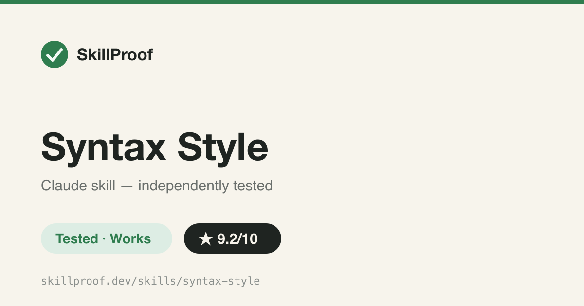Syntax Style — Sentence-level prose craft from Tufte's Artful Sentences, not a grammar checker.