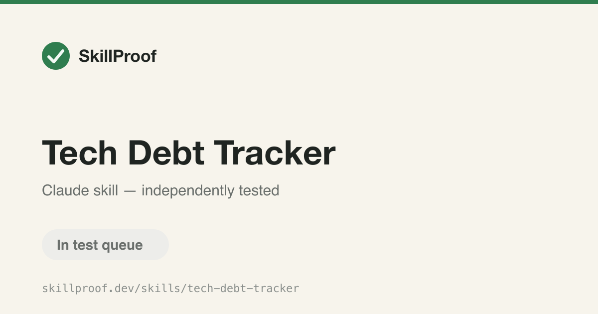 Tech Debt Tracker — Scans a codebase for technical debt, scores severity, and produces a remediation plan.