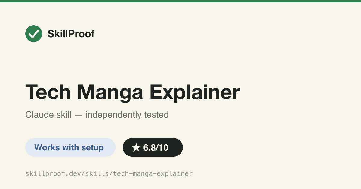 Tech Manga Explainer — Turns a tech concept into a manga tutorial; needs the separate nanobanana skill