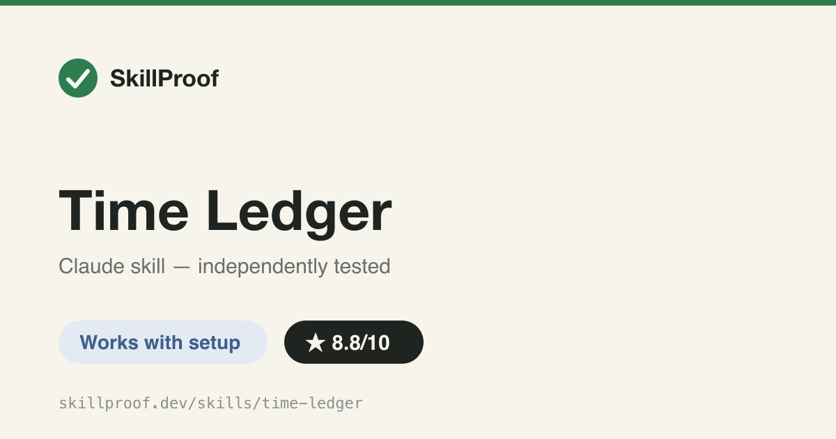 Time Ledger — Parses plain-language time reports into structured rows and writes them to your Notion time-ledger database.