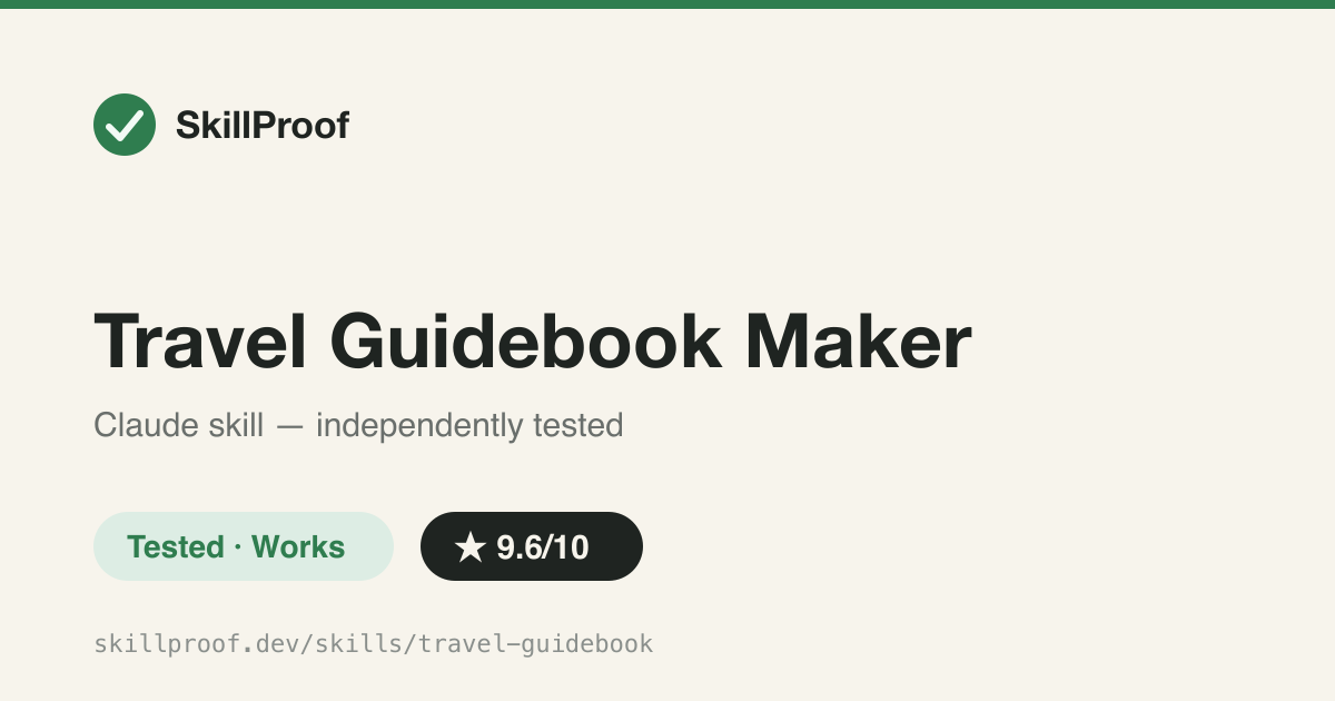 Travel Guidebook Maker — Turns a trip itinerary into a typeset, print-ready travel guidebook PDF