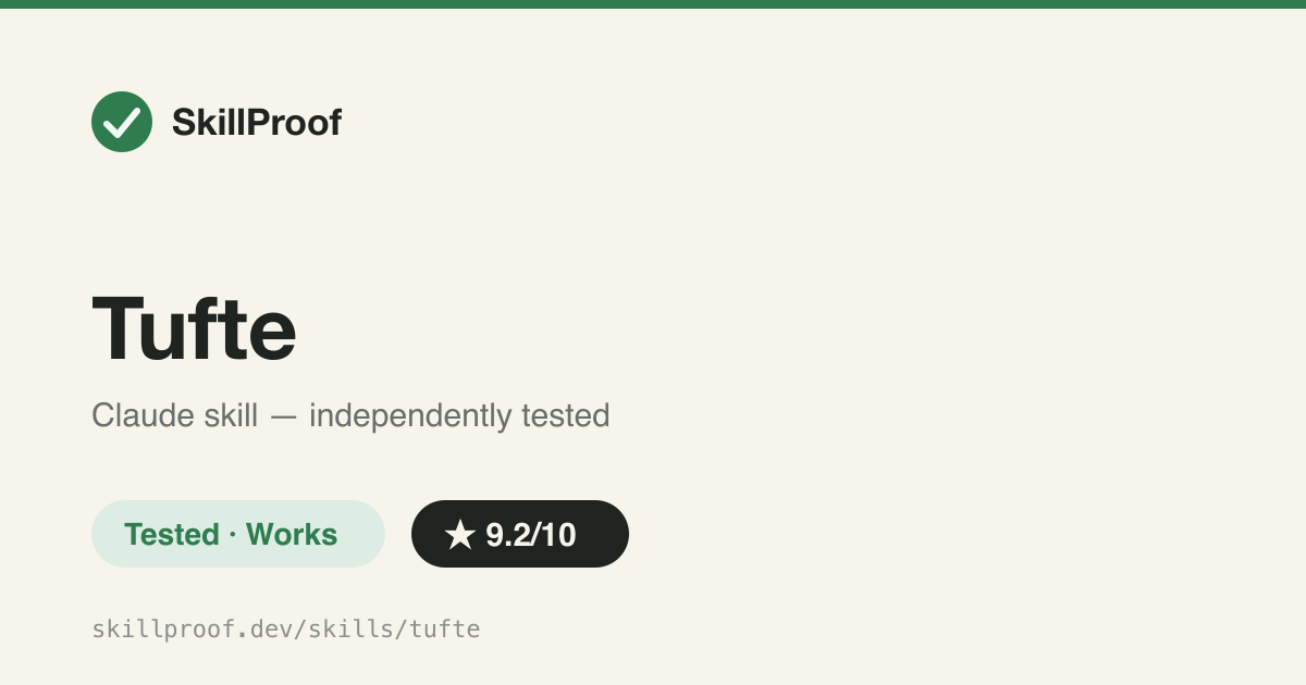 Tufte — Applies Edward Tufte's rules to charts, dashboards, and infographics in HTML/SVG or React