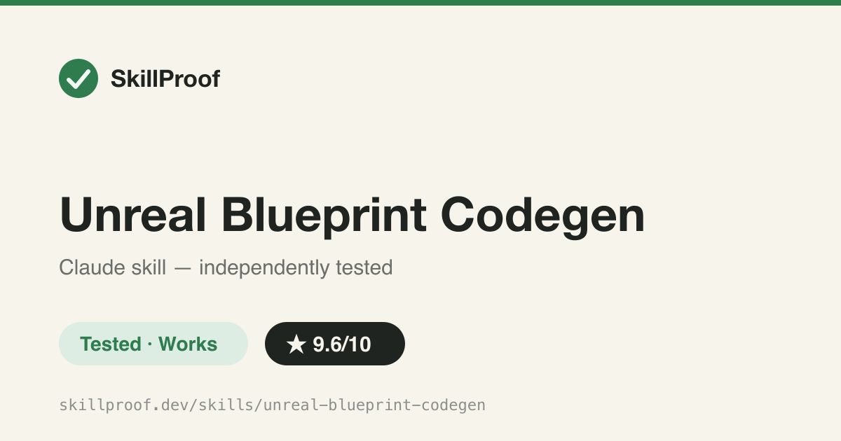 Unreal Blueprint Codegen — C++ recipes for generating UE5 Blueprint and Widget Blueprint .uasset files programmatically.