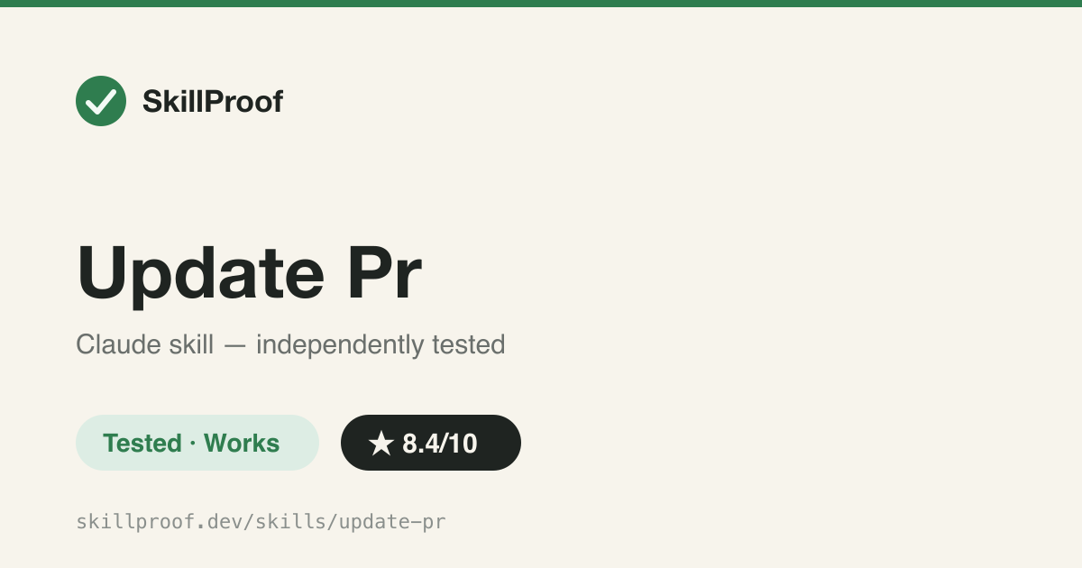 Update Pr — Rebase a branch on its base, push, and rewrite the PR title and body from the full diff