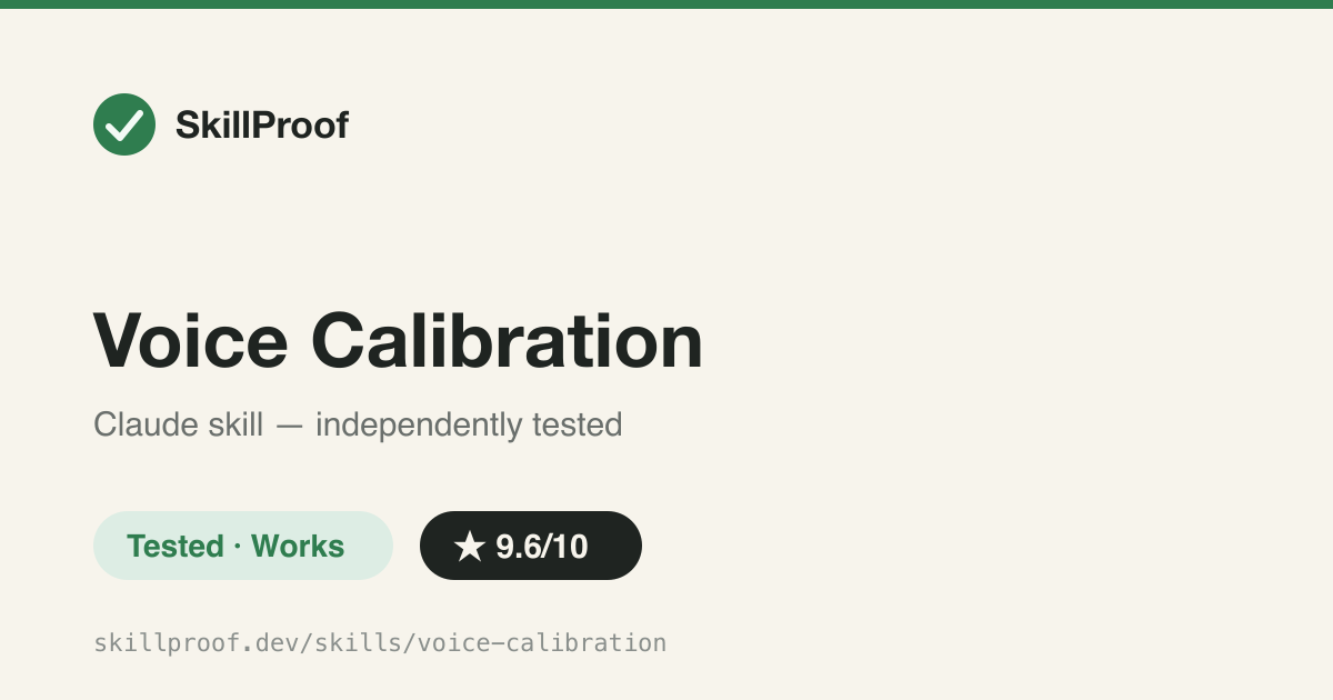 Voice Calibration — Interactively learns a user's writing voice and saves a reusable style profile.