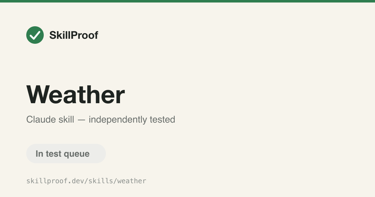 Weather — Get current weather, temperature, and forecasts for any location.