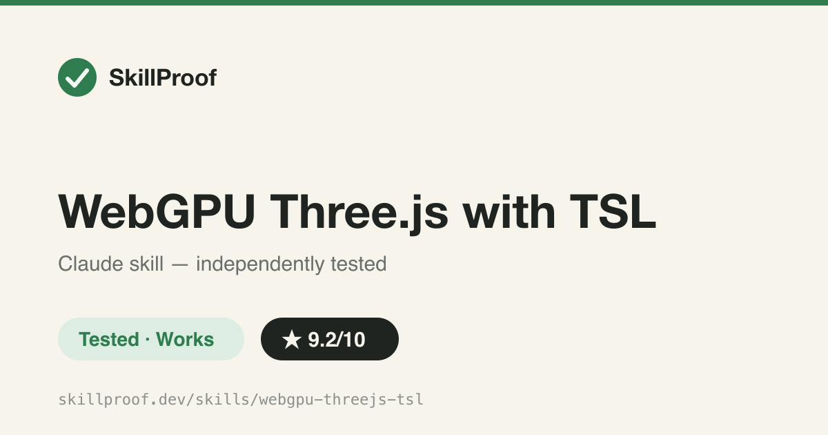 WebGPU Three.js with TSL — Current-API reference for Three.js WebGPU renderer and TSL node shaders