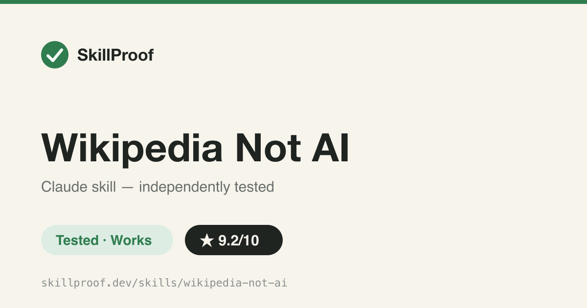 Wikipedia Not AI — Flags AI-writing tells in any text using Wikipedia's 16-category field guide.