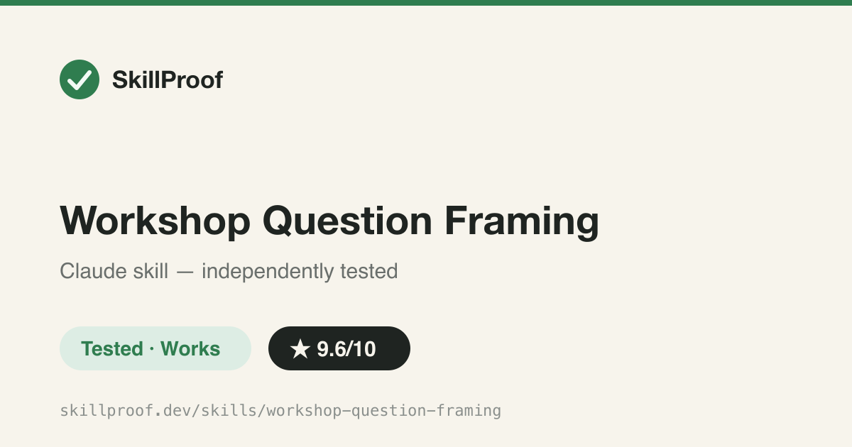 Workshop Question Framing — Turns a workshop topic into curiosity-driven opening questions that hook learners before you teach.