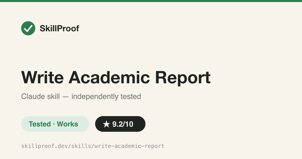 Write Academic Report — 40-100 page theses via parallel agents, with citation and cross-ref checkers