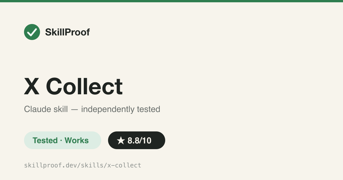 X Collect — Multi-round web-search research that compiles scored, clustered source material for X posts