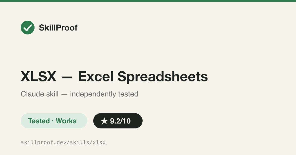 XLSX — Excel Spreadsheets — Read, clean and build spreadsheets with working formulas.